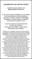 Horst Sturm Anzeige Januar 2016